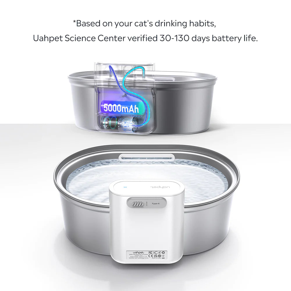 Stainless Steel Wireless Pet Water Fountain