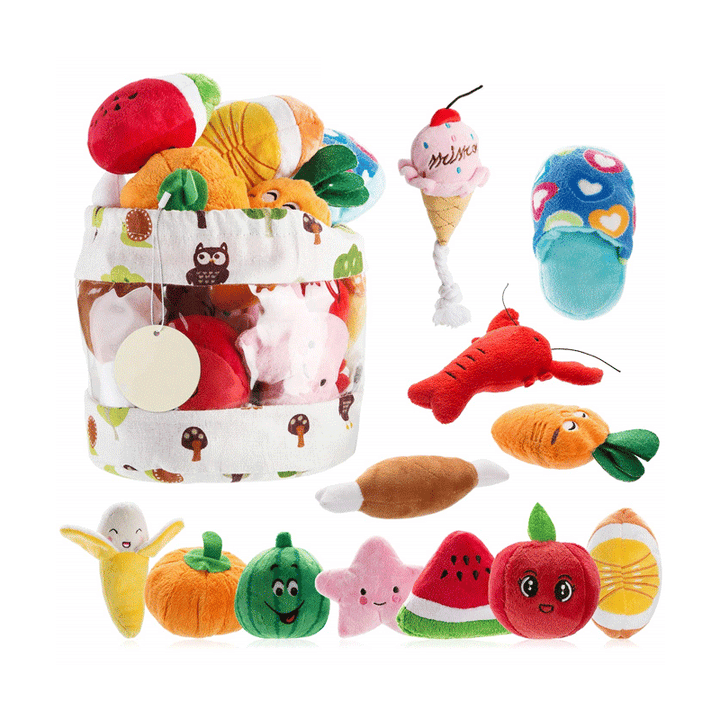 12PC Dog Squeaky Toys Cute Plush Chew Toys,Christmas Gifts for Dogs