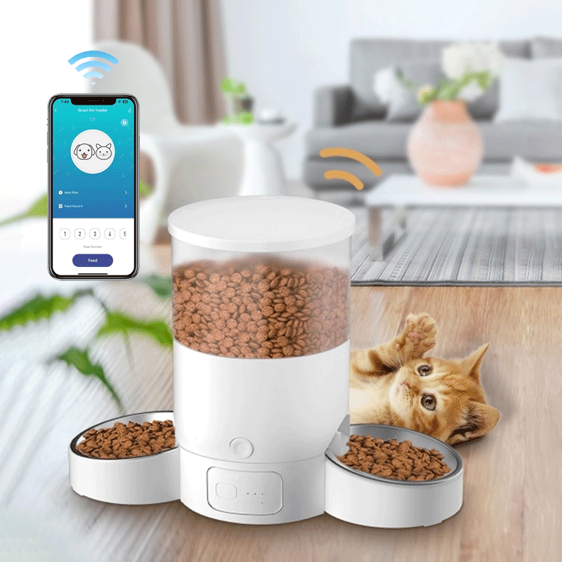 Smart App Automatic Pet Feeder for Two Cats