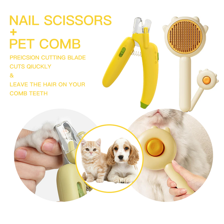 Pet Combing Brush, Gently Removes Loose Undercoat