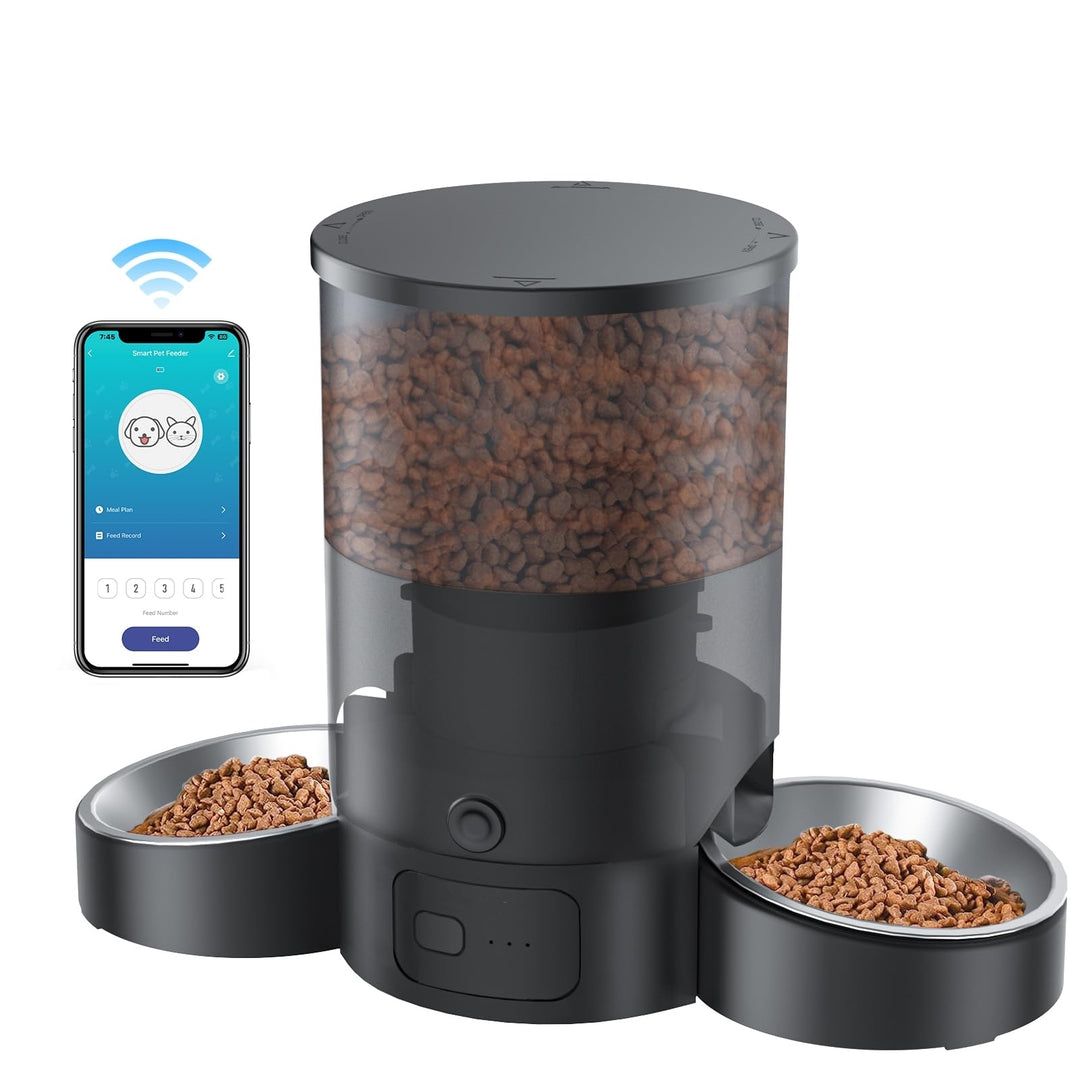 Smart App Automatic Pet Feeder for Two Cats