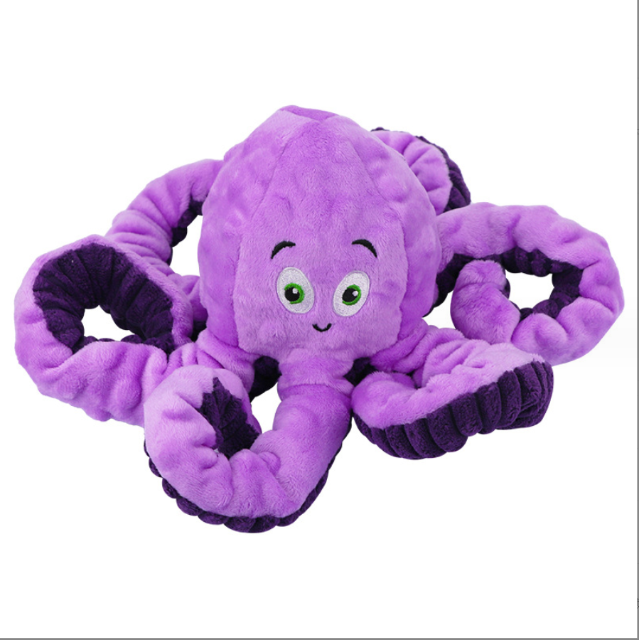 Squeaky Octopus Plush Toy for Large Breed Interactive Stuffed Dog Chew Toys