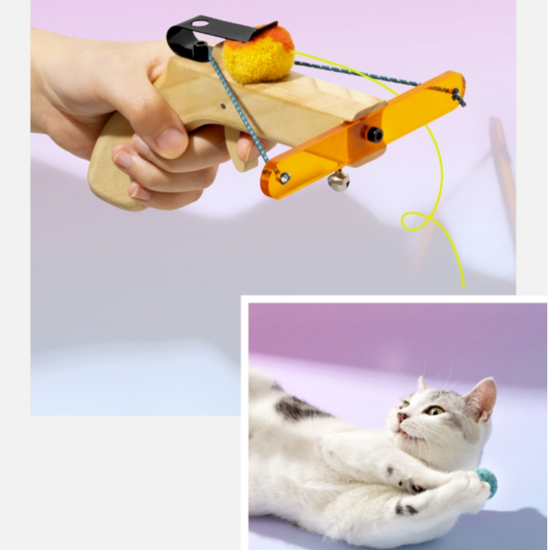 Catapult Cat Toy, Interactive Cats Toys with 3 Plush Balls