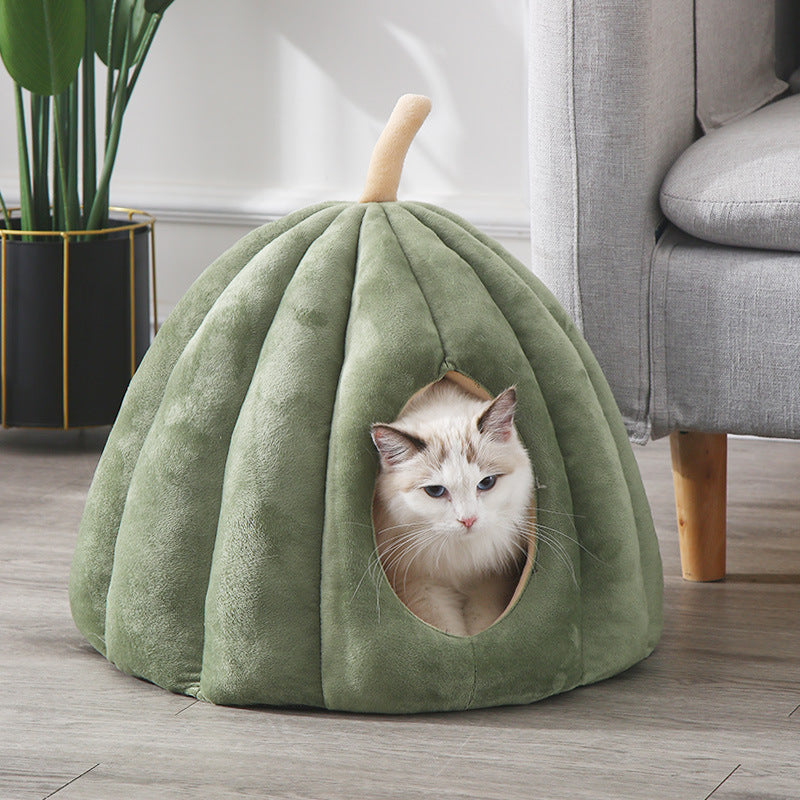 Pumpkin Hooded Dog Bed for Small Cats Dogs Puppy Kitten Rabbit