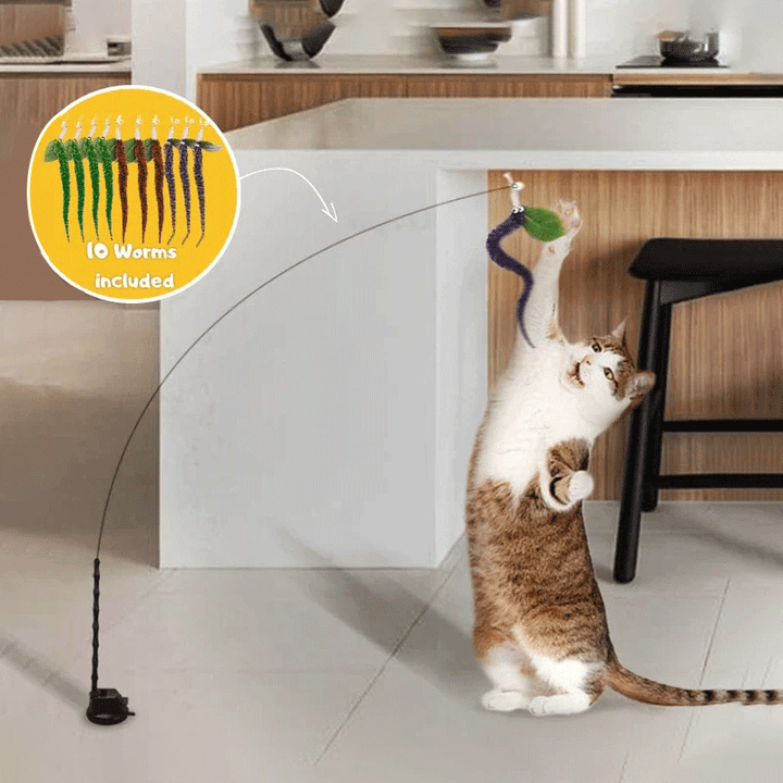 Interactive Worm Simulation Cat Toy Set