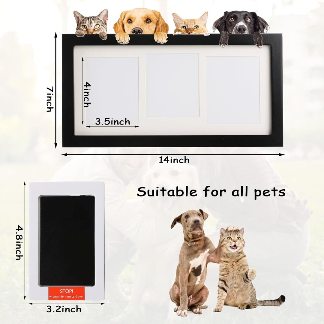 Pet Paw Prints with Memorial Frame, No Mess Ink Pad for Pets