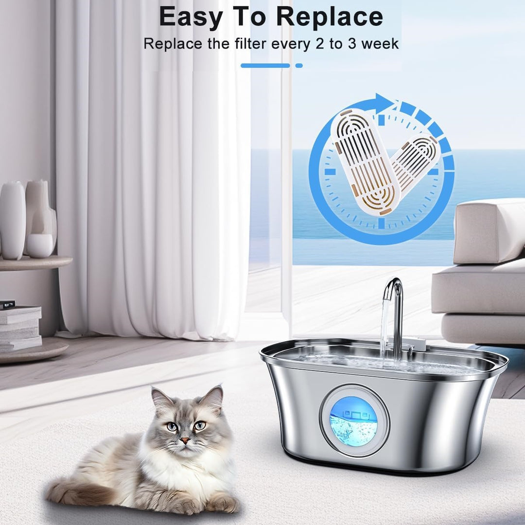 6 PCs Cat Water Fountain Filter, for Cat Water Fountain with Water Level Window