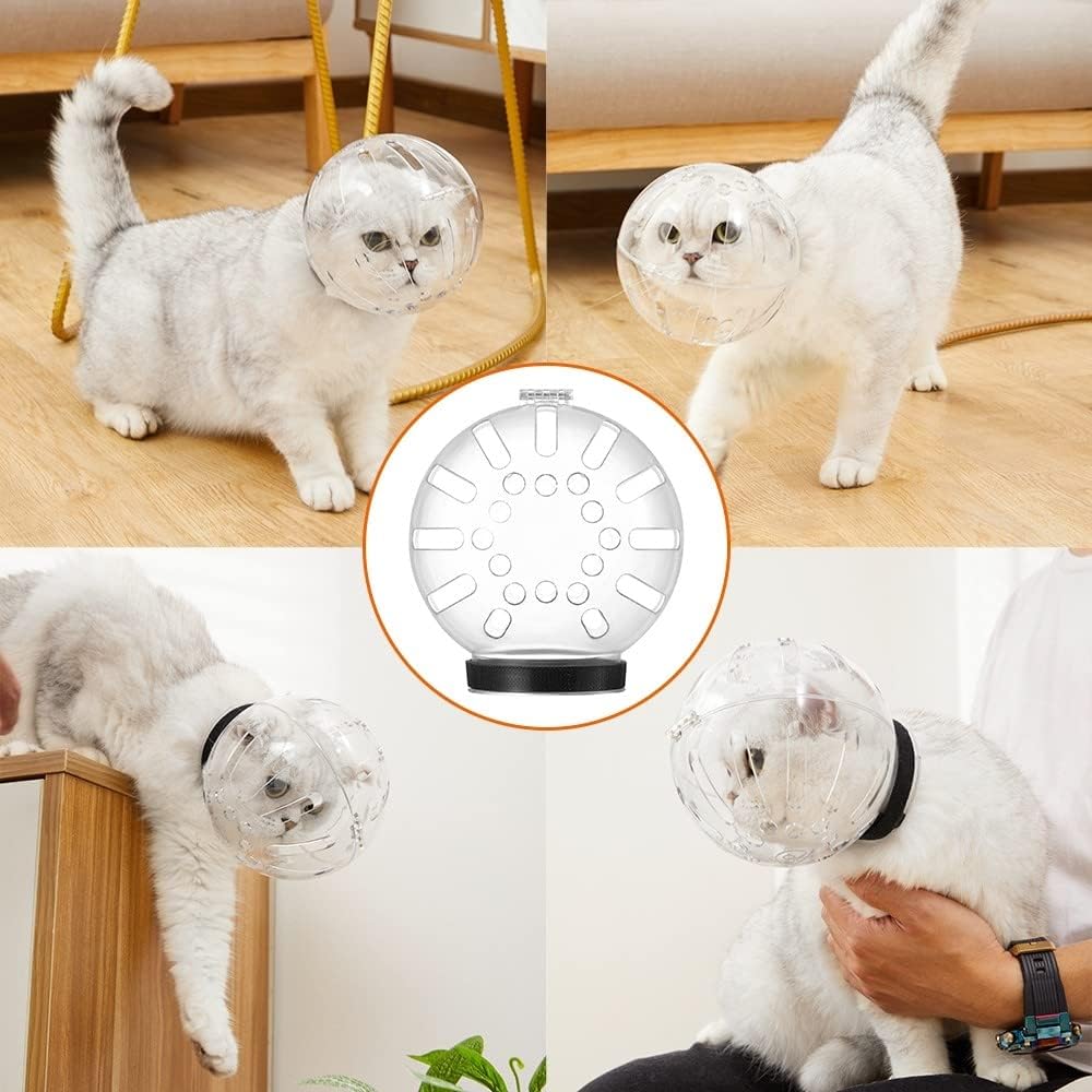 Pet Muzzle Breathable Transparent, Adjustable Pet Hood