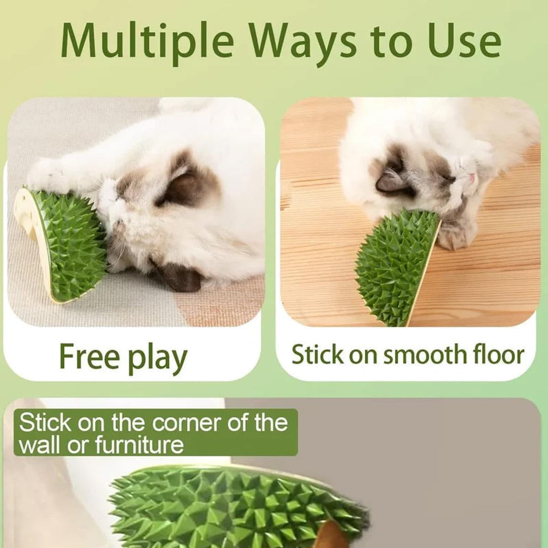 Durian Cat Scratcher with Catnip, Durian Self-Adhesive Dental Cleaning Cat Comb