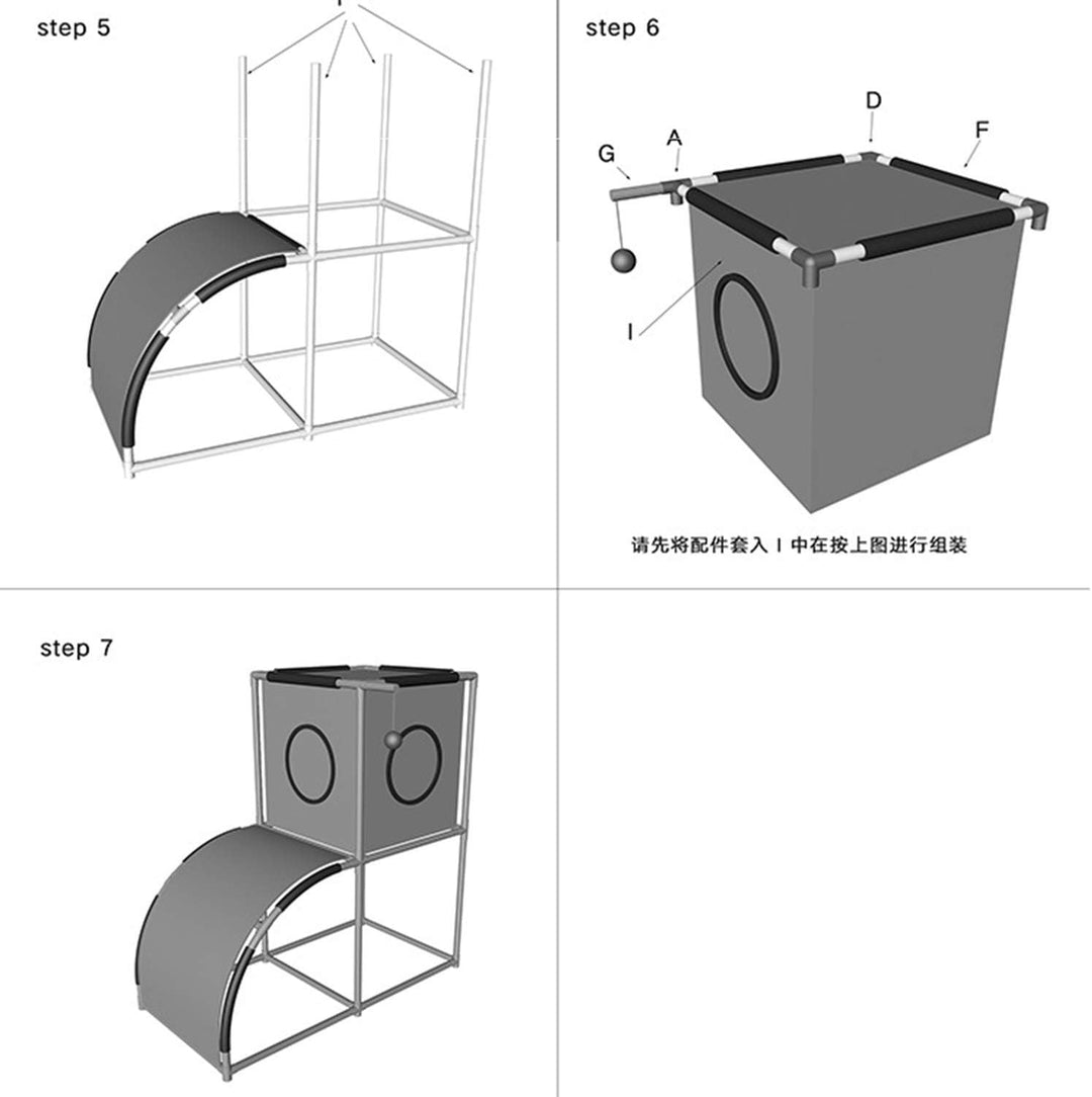 Cat Furniture Detachable Combination Cat Litter Oxford Cloth Pet Cat Hole