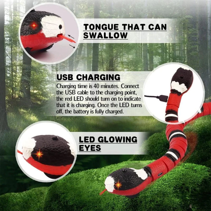 Interactive Snake Cat Toys, Realistic Simulation Smart Sensing Snake Toy