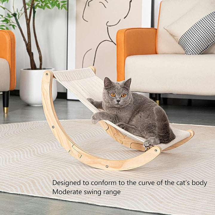 Cat Bed Prevent Slip Hammock Bed Wooden Frame Comfortable Cat Swing Chair Bed