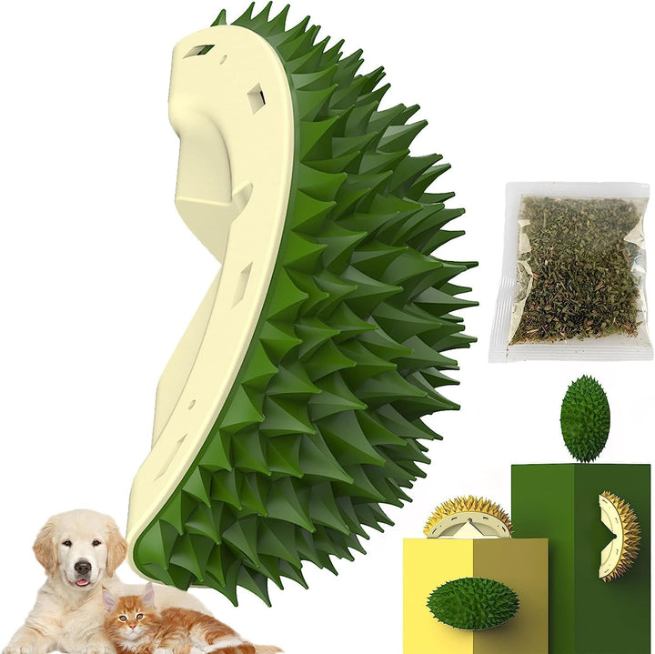Durian Cat Scratcher with Catnip, Durian Self-Adhesive Dental Cleaning Cat Comb