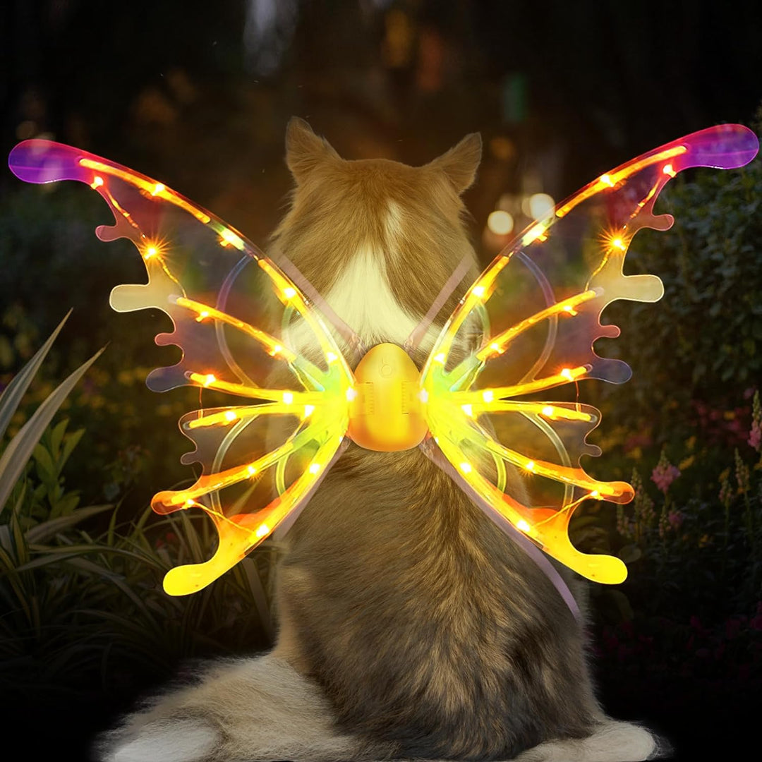 Pet Fairy Glowing Butterfly Wings with LED Lights and Music