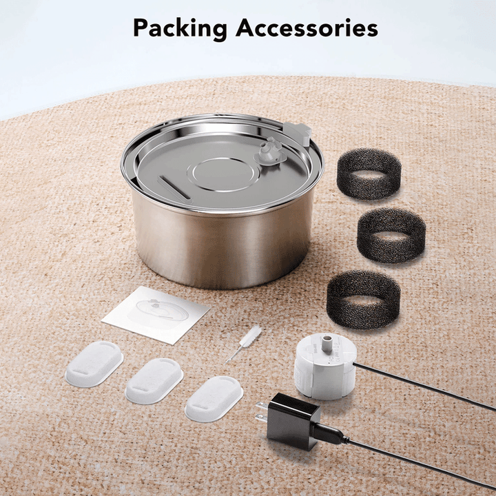 Automatic Stainless Steel Pet Water Fountain with Filter