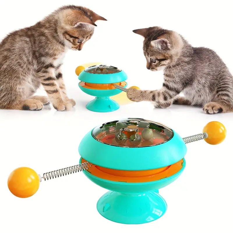 Pet Automatic Turntable Cat Teaser Toy, Catnip Interactive Toy for Cat