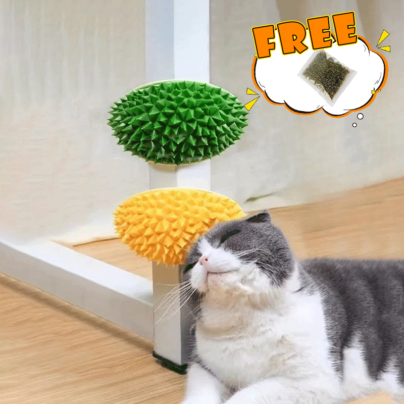 Durian Cat Scratcher with Catnip, Durian Self-Adhesive Dental Cleaning Cat Comb