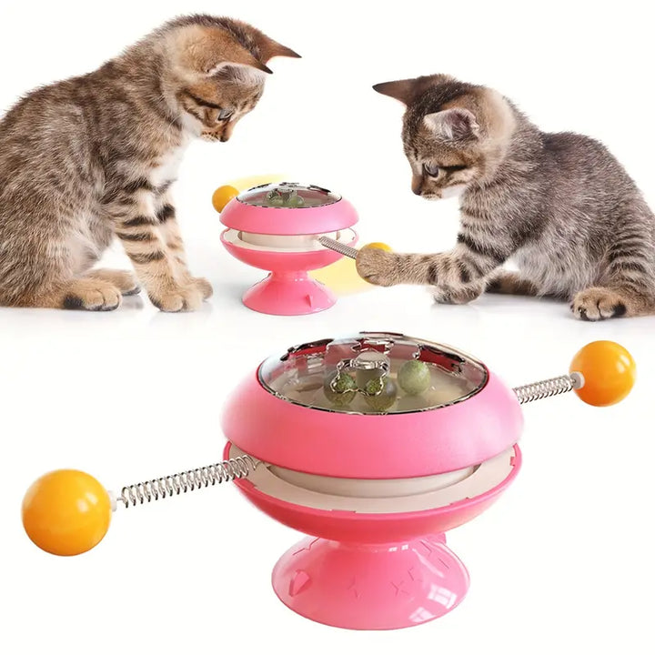 Pet Automatic Turntable Cat Teaser Toy, Catnip Interactive Toy for Cat