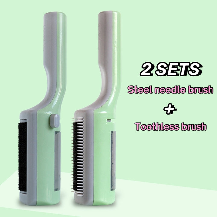 Cat Brush Set, Steel Needle Brush & Toothless Brush 2PCs