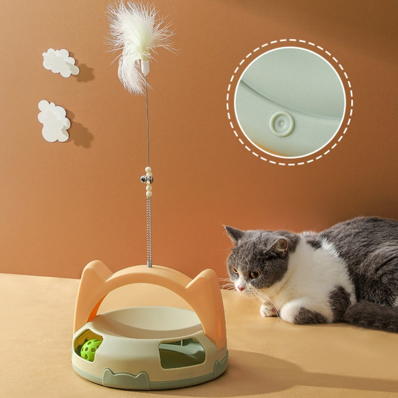 Funny Cat Stick Toy ,Teasing Stick Feathers Fun, Pet Bal Turntable