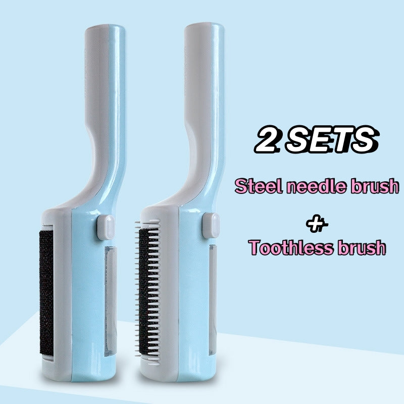 Cat Brush Set, Steel Needle Brush & Toothless Brush 2PCs