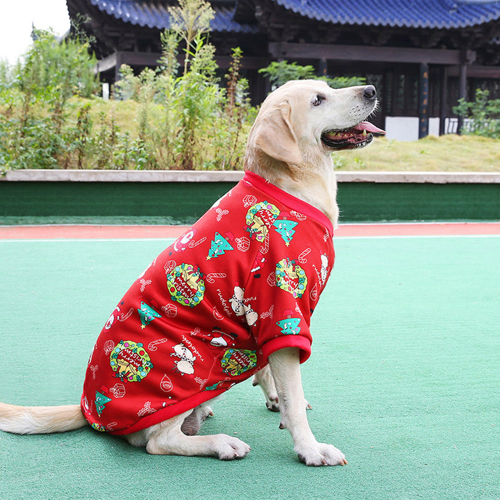 Large Dog Clothes,Pet Christmas Print Pet Jacket Costume for Christmas 3XL~8XL