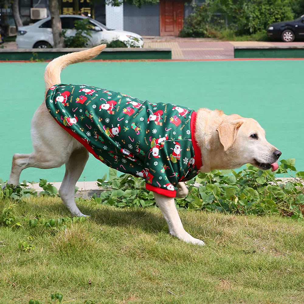 Large Dog Clothes,Pet Christmas Print Pet Jacket Costume for Christmas 3XL~8XL