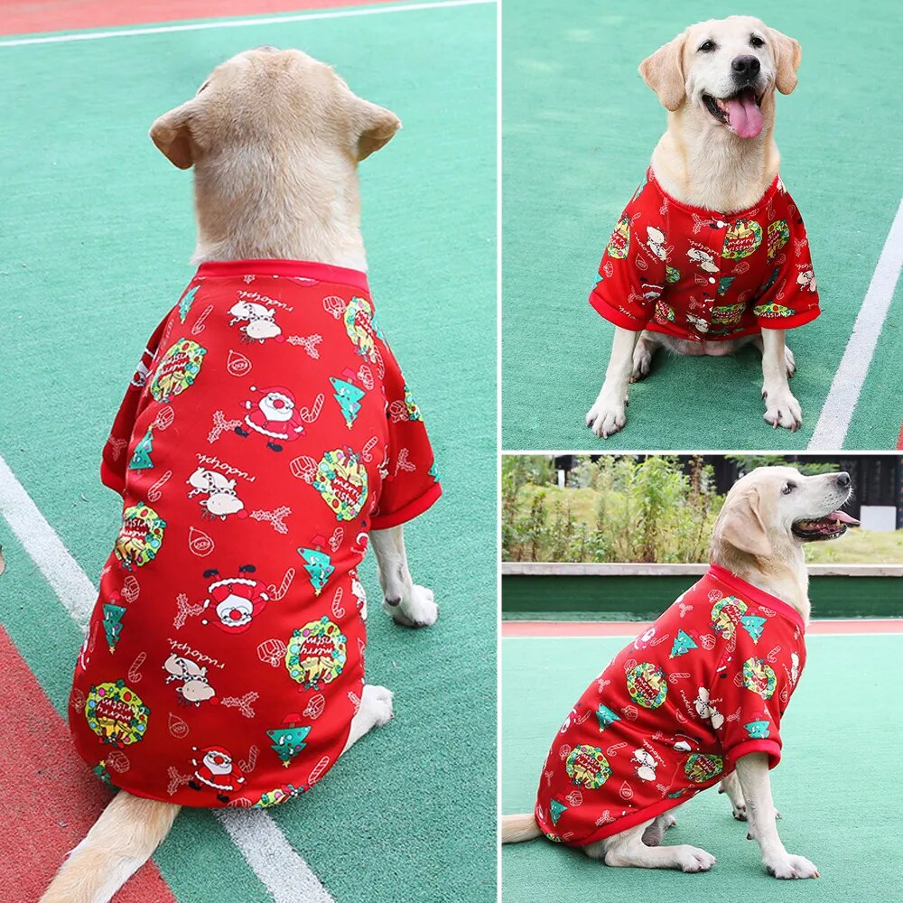 Large Dog Clothes,Pet Christmas Print Pet Jacket Costume for Christmas 3XL~8XL