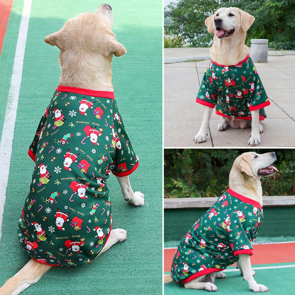 Large Dog Clothes,Pet Christmas Print Pet Jacket Costume for Christmas 3XL~8XL