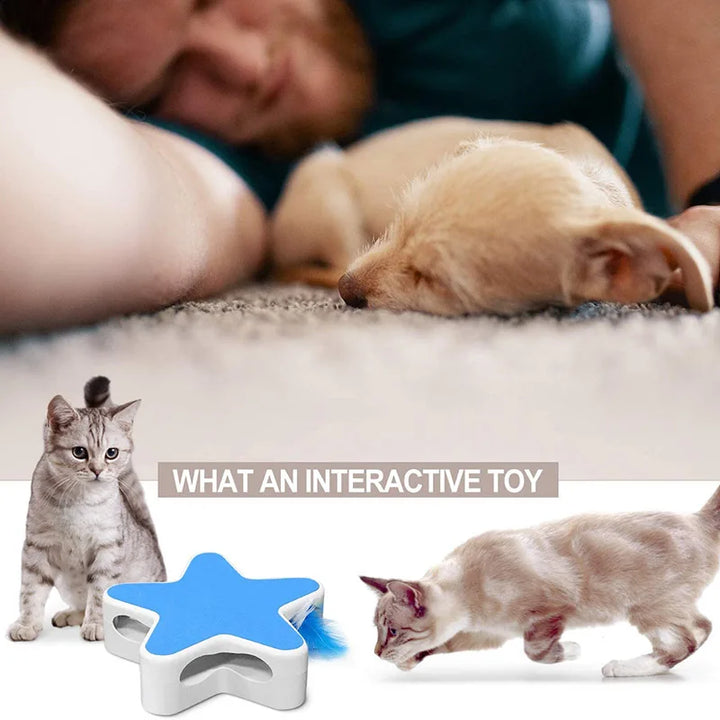 Star Interactive Cat Toy, Automatic Cat Toy Non‑slip Interactive Feather Cat Toy