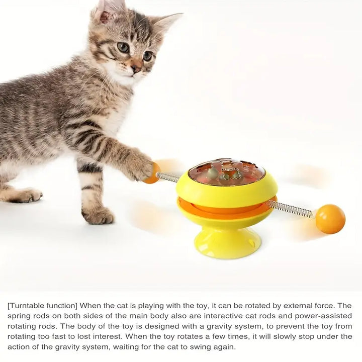 Pet Automatic Turntable Cat Teaser Toy, Catnip Interactive Toy for Cat