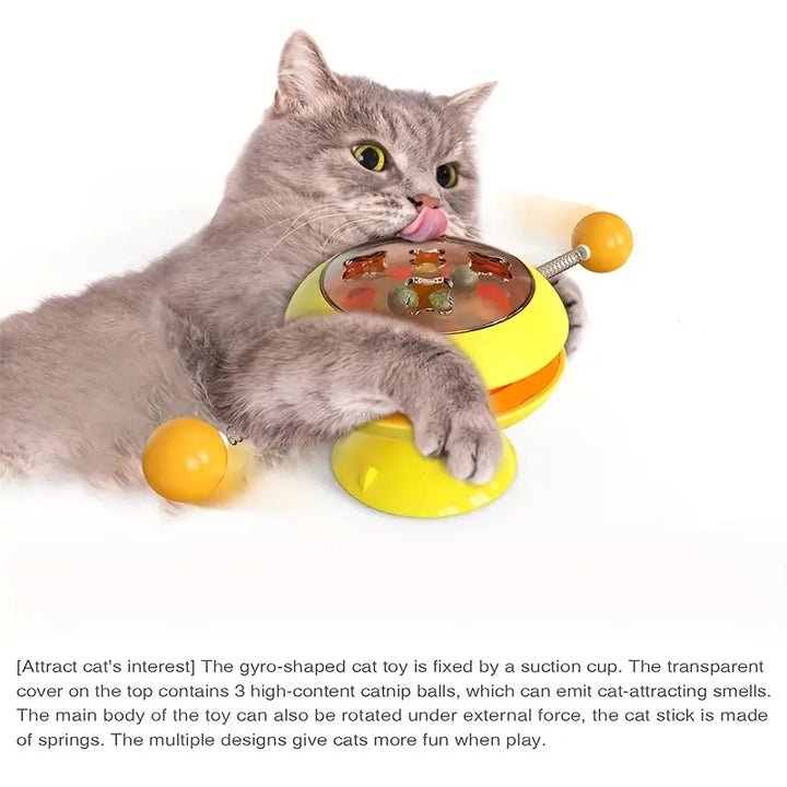 Pet Automatic Turntable Cat Teaser Toy, Catnip Interactive Toy for Cat