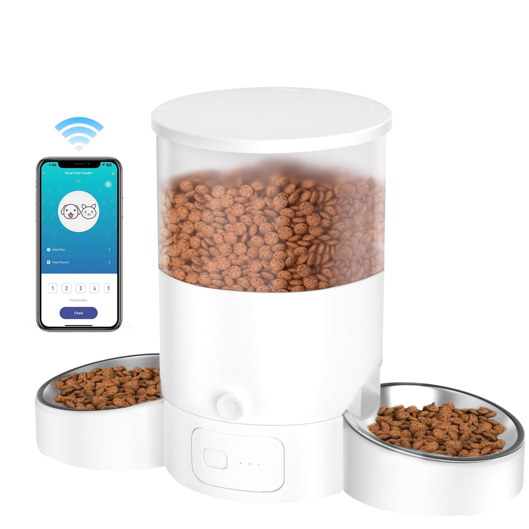 Smart App Automatic Pet Feeder for Two Cats