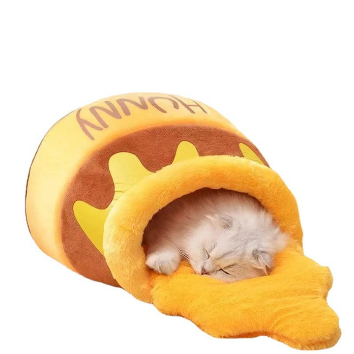 Honey Pot Cat Bed with Removable Cushion, for Small Pets