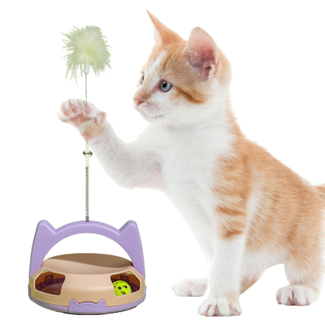 Funny Cat Stick Toy ,Teasing Stick Feathers Fun, Pet Bal Turntable