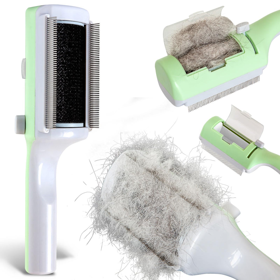 Cat Brush Set, Steel Needle Brush & Toothless Brush 2PCs