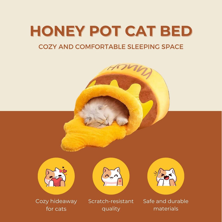 Honey Pot Cat Bed with Removable Cushion, for Small Pets