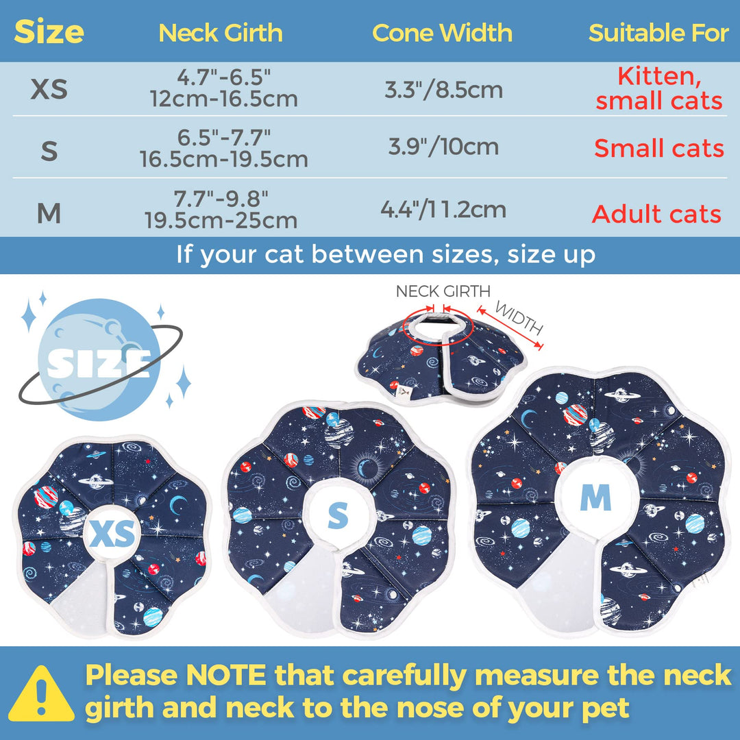 Comfortable  Adjustable Elizabethan Collar for Cat （2pack）