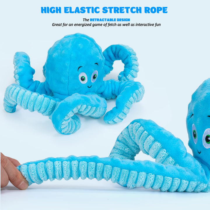 Squeaky Octopus Plush Toy for Large Breed Interactive Stuffed Dog Chew Toys