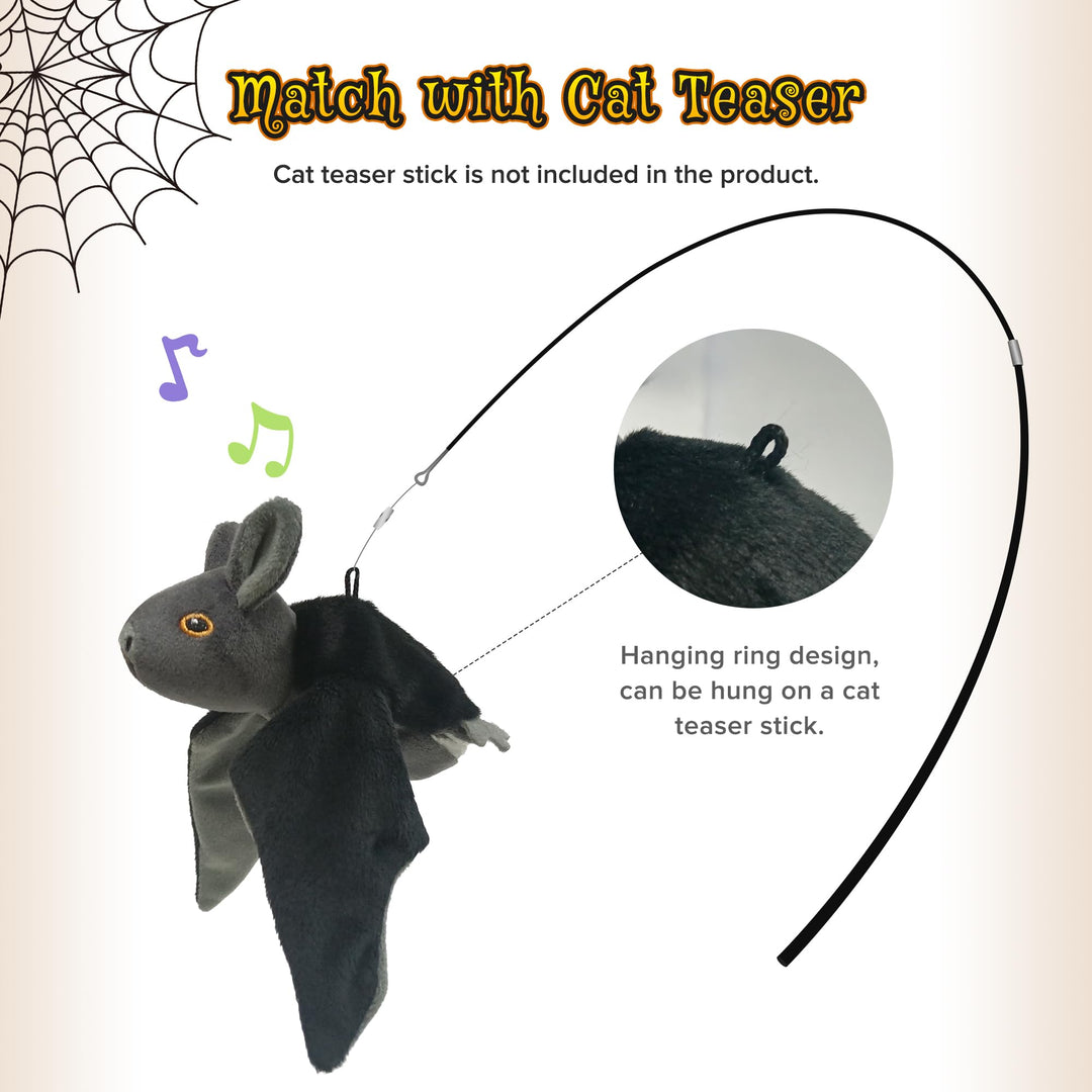 Flapping Bat Cat Toys, Rechargeable Hanging Bat Cat Toy Can Use for Cat Teaser Stick