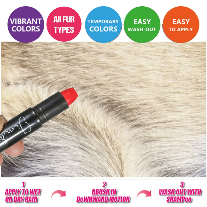 Washable Pet Fur Paint Dye For Your Pets Temporary Colors Hair Painting Pens– Set of 12