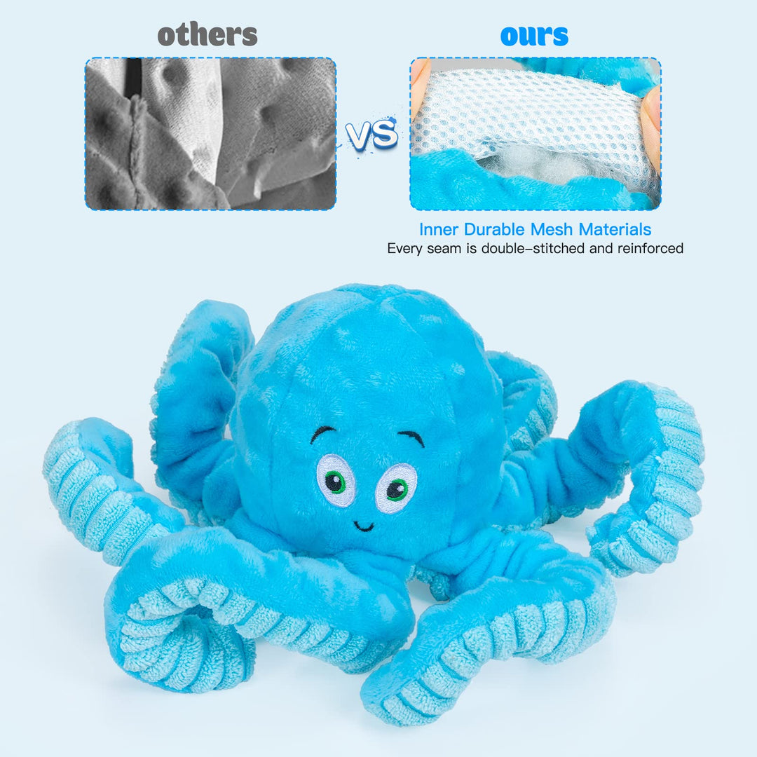 Squeaky Octopus Plush Toy for Large Breed Interactive Stuffed Dog Chew Toys