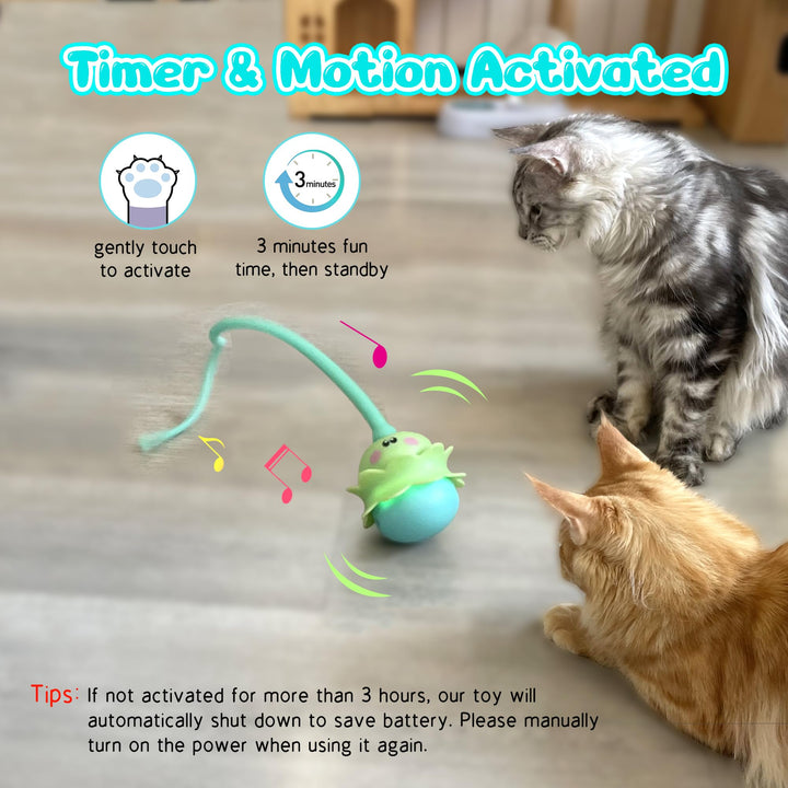 Interactive Tumbler Cat Toy, Cat Feather Toy with Extra Silicone Tail Smart Cat Toy