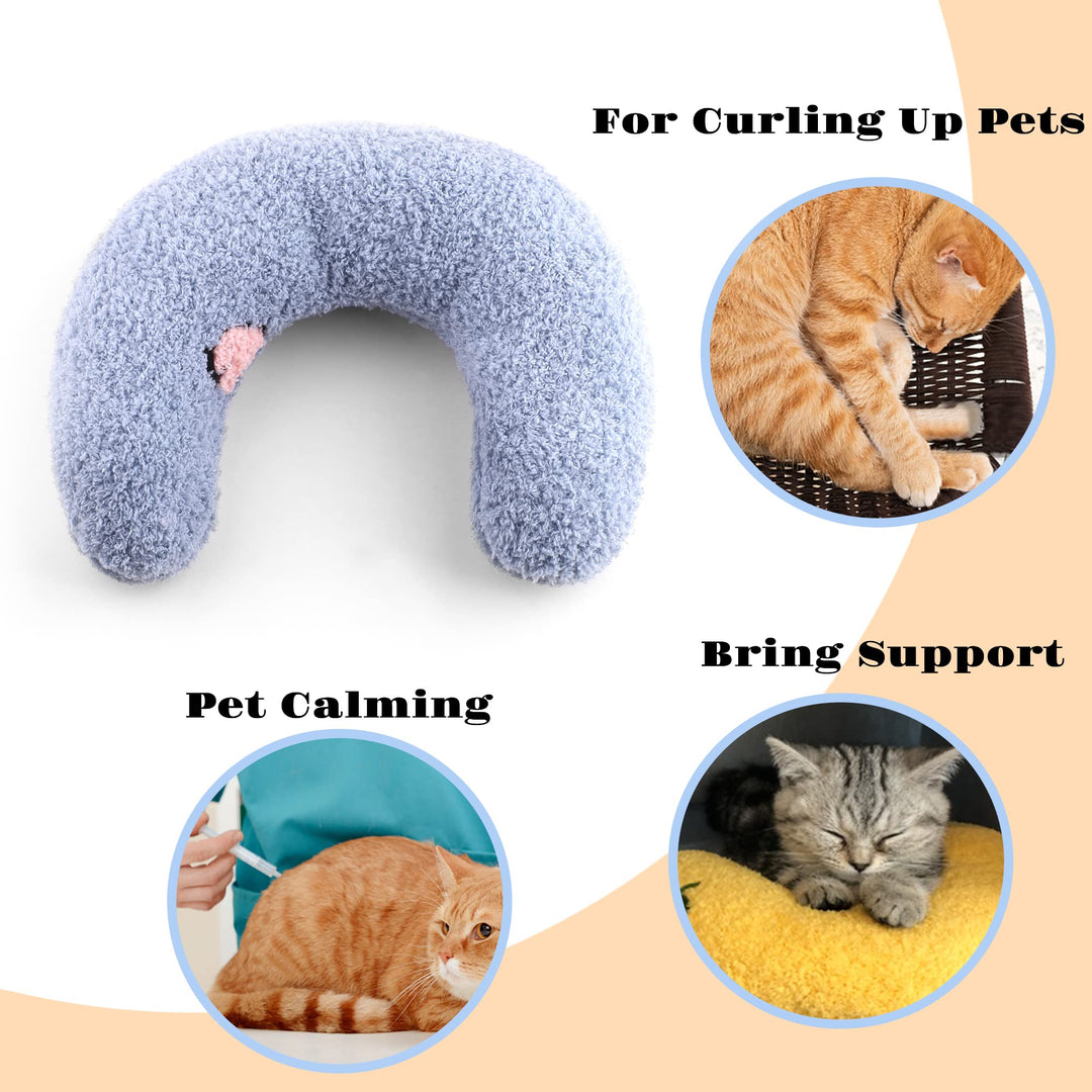 Pillows for Indoor Cats，Fluffy Cat Bed Pillow  3Pack(Pink&Blue&Yellow)