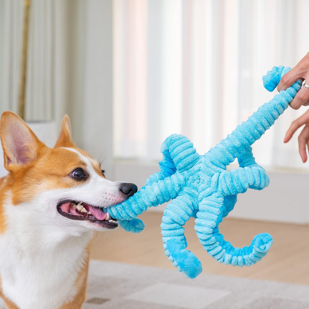 Squeaky Octopus Plush Toy for Large Breed Interactive Stuffed Dog Chew Toys