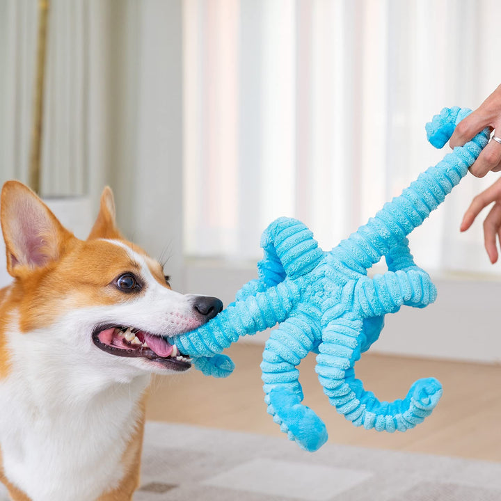 Squeaky Octopus Plush Toy for Large Breed Interactive Stuffed Dog Chew Toys