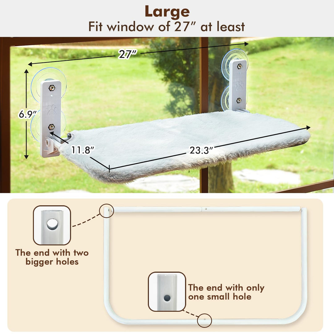 Foldable Cat Window Hammock with Steel Frame and 4 Strong Suction Cup Mount