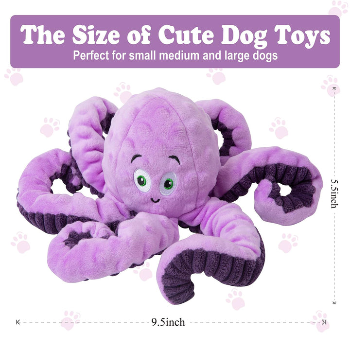 Squeaky Octopus Plush Toy for Large Breed Interactive Stuffed Dog Chew Toys