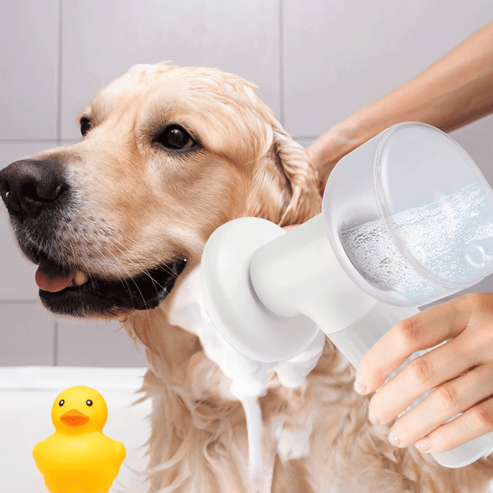 Wireless Auto-Foaming Dog Bath Brush Portable