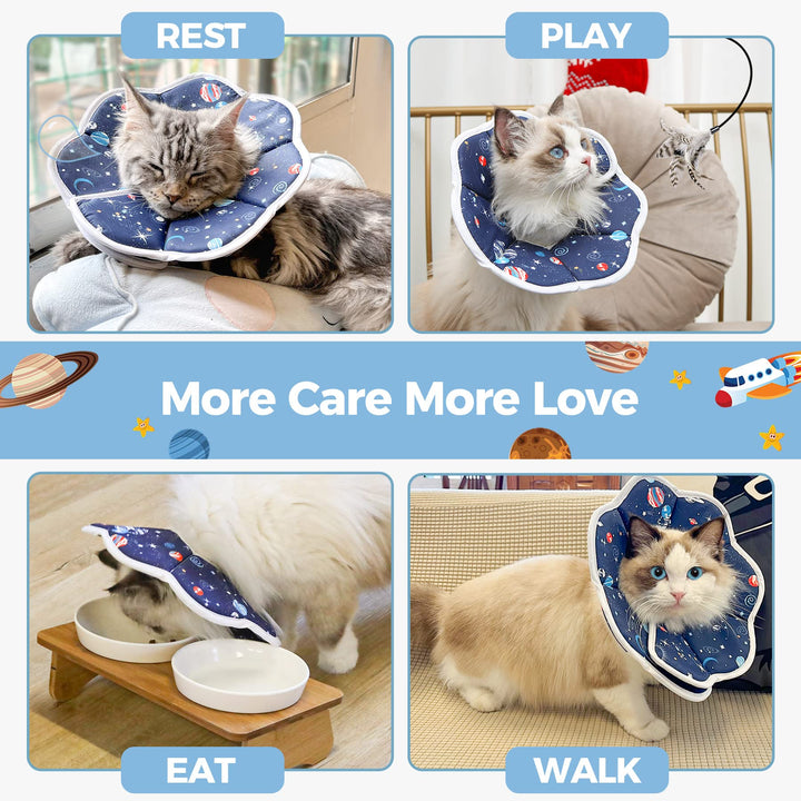 Comfortable  Adjustable Elizabethan Collar for Cat （2pack）